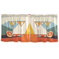 thumbnail image 7 of Yayeee Kitchen Curtains Tier Set of 2 Light Filtering 57"x24" Over Sink Window Panels, Beige Glasses, 7 of 7