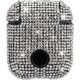 thumbnail image 4 of Funda para auriculares intermitente (plateada) para AirPods, funda protectora rígida de lujo con diamantes brillantes, compatible con auriculares Apple AirPods 1/2, 4 of 5