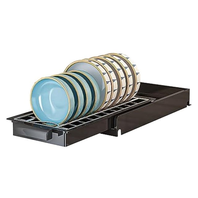 Organizador de gabinete extraíble Estantes de despensa de acero inoxidable Cajón de almacenamiento con manija, Organizadores de despensa deslizables-A