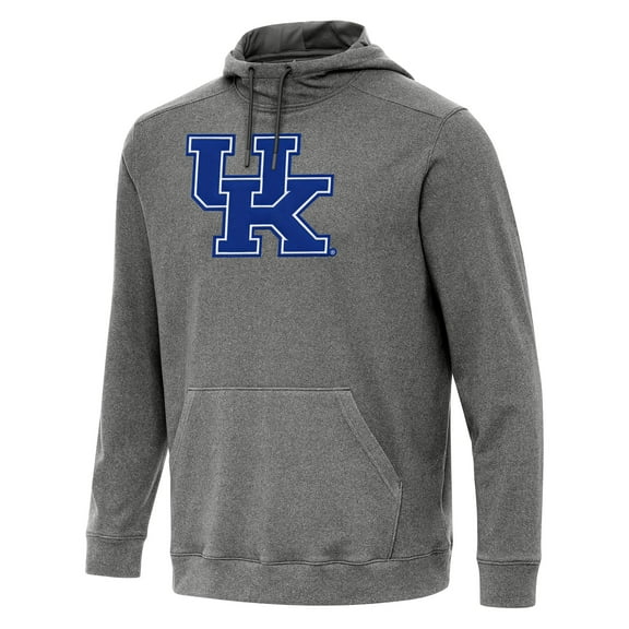 Men's Antigua Heather Black Kentucky Wildcats Cloud Pullover Hoodie