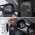 thumbnail image 4 of Uorisanigo Inked Turtle Print Car Seat Covers Front & Rear Full Set with Seat Belt Shoulder Pad/Steering Wheel Wrap/Gear Shift Handbrake Covers/Cup Coasters/Armrest Cover/Headrest/Keyring,18 Packs, 4 of 7