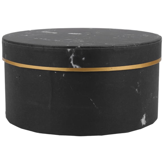DEEPCRAFF Black Round Flower Arrangement Box with Lid for Floral Storage, Home Decor and Shop Display