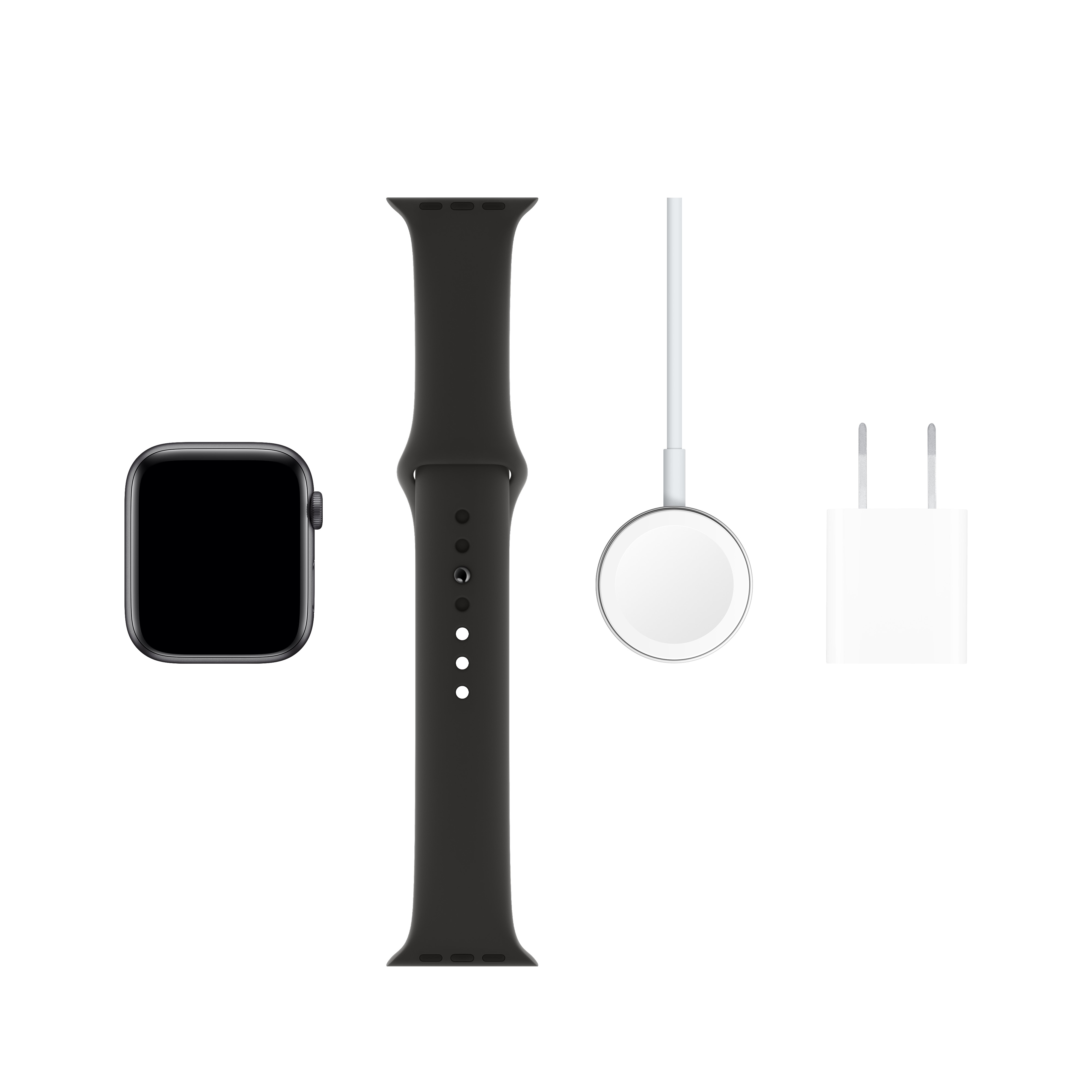 Apple Watch Series 5 GPS, 44mm Space Gray Aluminum Case with Black Sport Band - S/M & M/L - image 5 of 6