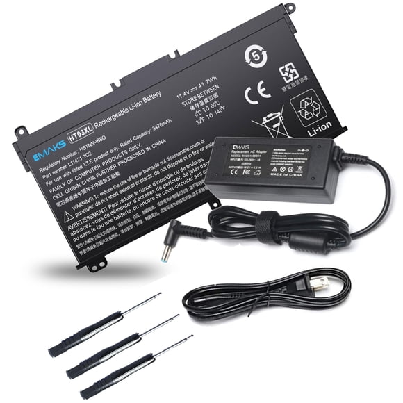 Batería y cargador Emaks HT03XL 41 Wh, 11,4 V, 3 celdas, 45 W, 19,5 V