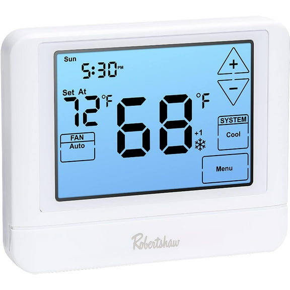 HTYSUPPLY RS9320T Pro Series 7-Day Programmable Touchscreen Thermostat, Multi-Stage, 3 Heat, 2 Cool