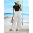 thumbnail image 6 of Women’s Summer Casual Loose Pants  Drawstring Waist Solid Color Slant Pockets Straight-Leg Fit, 6 of 6