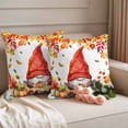 thumbnail image 2 of Red Gnomes Fall Outdoor Waterproof Pillow Covers, Thanksgiving Pumpkin Maple Eucalyptus Autumn Decorative Square Throw Pillowcase Sofa Cushion Sham for Patio/Couch/Chair, 18"x18" 2 Pack, 2 of 8
