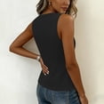 thumbnail image 4 of Craaazy Sleeveless Tops for Women Relaxed Fit Solid Color Square Neck Button Down Blazer Vests with Pockets for Daily Wear, 4 of 9