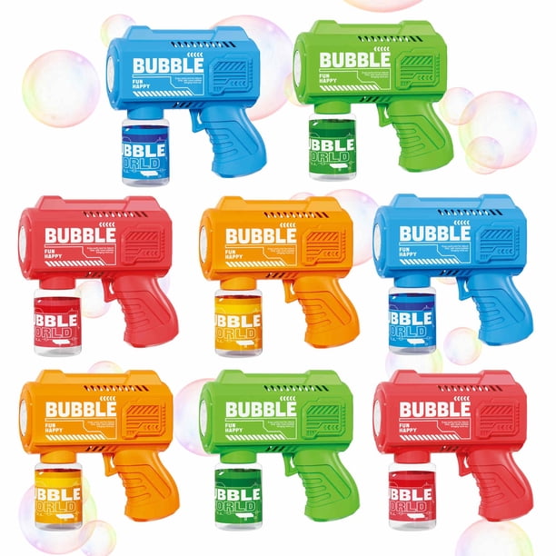 Pistola de burbujas SmartYeen automática, paquete de 8 unidades, para niños pequeños con solución