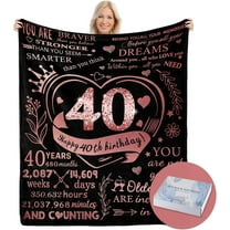 Gift for Women 40th Birthday, 40th Birthday Gifts Blanket, 40 Year Old Birthday Gifts for Women, Birthday Gifts for 40th Birthday Woman, 40th Birthday Gifts Decorations for Women Friends Sister