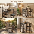 thumbnail image 2 of Lofka 3-Piece Small Dining Table Set for 2 with 3 Storage Shelves, Compact Kitchen Table for Small Spaces, Black, 2 of 9