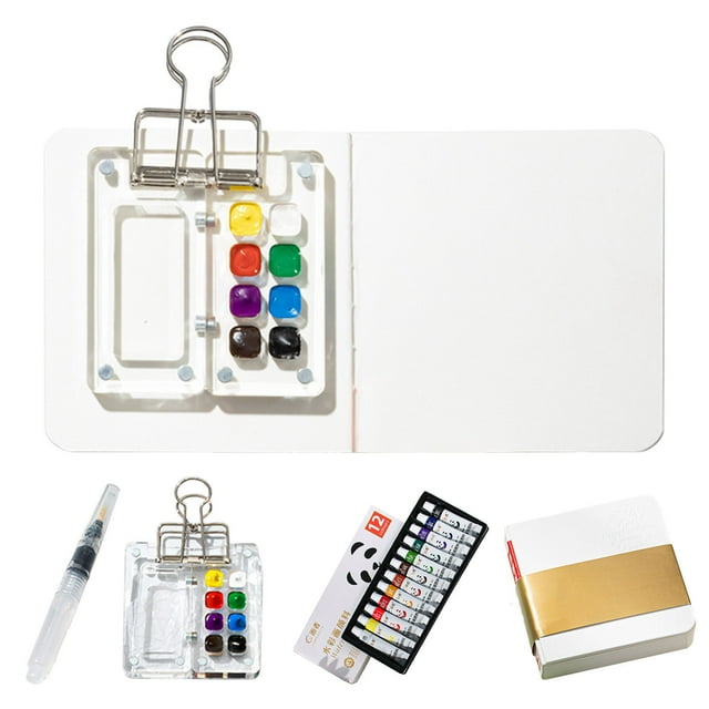 A Compact Watercolor Painting Set With Brush Palette Notebook Travel Friendly Art Kit For Teens Adults Creative Hobby On The Go