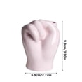 thumbnail image 3 of Ceramic Hand Ornament Vase Pen Toothbrush Holder, Multi-Functional Storage Rack Craft Home Decor, White Pink Miniature Sculpture for Desk Shelf Bathroom, 3 of 6