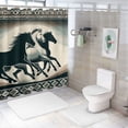 thumbnail image 7 of Orinice Horses Geometric Pattern Bathroom Decor Set Colorful Luxurious Graphic Print Polyester Fabric Fashion with Hooks Home Bathtubs Curtain Decoration 60x72, 7 of 7