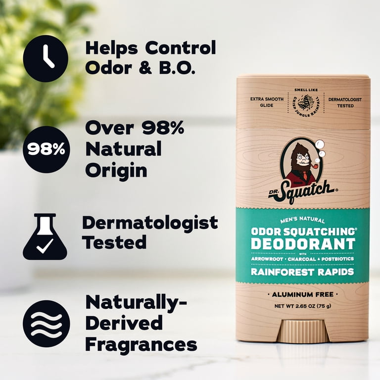 Dr. Squatch Mens Aluminum Free Deodorant, Natural Deodorant for