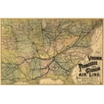 thumbnail image 2 of Unknown 24x17 Gold Ornate Wood Framed with Double Matting Museum Art Print Titled - Virginia, Tennessee, Georgia Railroads - 1882, 2 of 4