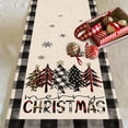 thumbnail image 3 of Buffalo Plaid Christmas Trees Table Runner, Merry Xmas Watercolor Snowflake Home Kitchen Decor, Seasonal Winter Holiday Farmhouse Burlap Dining Decoration Party Supply 13 x 72 Inches, 3 of 6