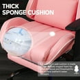 thumbnail image 4 of Pink Gaming Chair, Ergonomic Office Chair with Adjustable Backrest, Armrests and Footrest, PU Leather Desk Chair with 4.3" Seat Cushion for Adults, Teens, Boys and Girls, 4 of 7