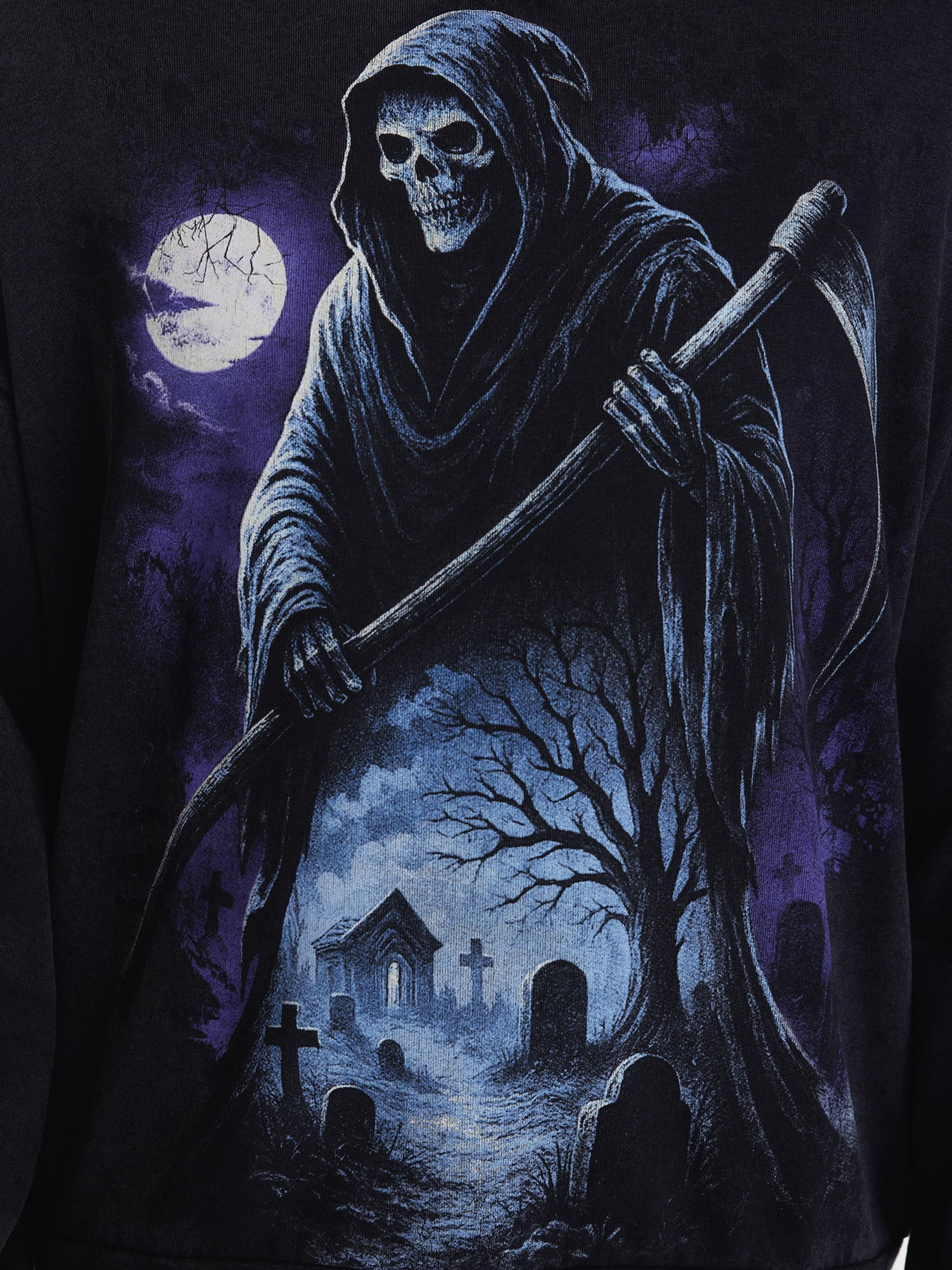 Men's Halloween Grim Reaper Graphic Long Sleeve Sweatshirt from Way to Celebrate, Sizes XS-5XB