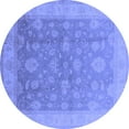 thumbnail image 1 of Ahgly Company Machine Washable Indoor Round Oriental Blue Traditional Area Rugs, 8' Round, 1 of 4