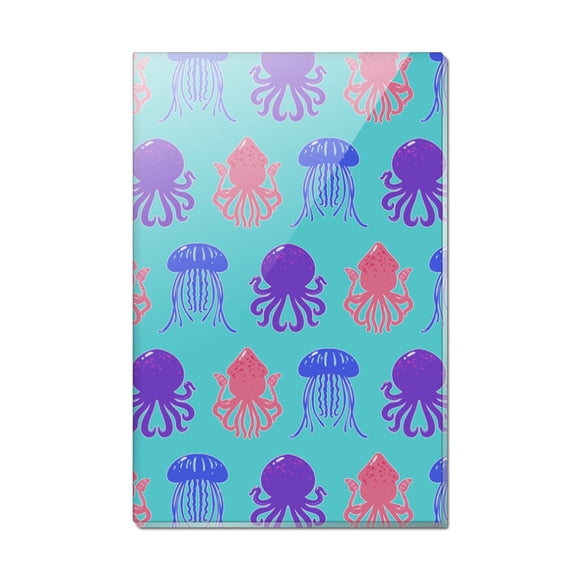 Cute Jellyfish Octopus Squid Tentacles Pattern Rectangle Acrylic Fridge Refrigerator Magnet