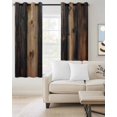 thumbnail image 2 of Vintage Wooden Blackout Curtains for Bedroom Living Room Darkening Curtains 90 Inch Brown Modernism Retro Farmhouse Black Out Window Curtain Privacy Window Treatment Grommet Drapes 52"x90"x2, 2 of 9