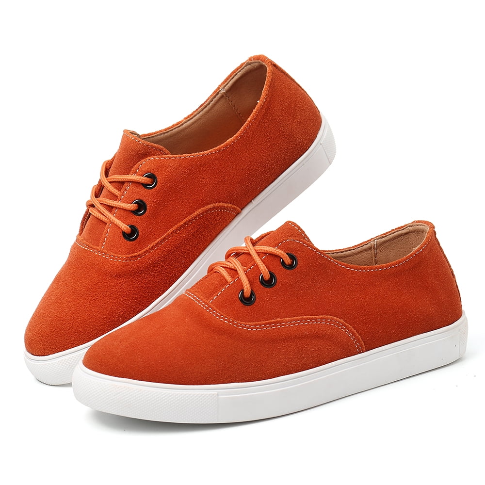 leather flat sneakers