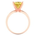 thumbnail image 4 of 2.5 ct Princess Cut Natural Citrine Solitaire 14K Rose Gold Womens Engagement Ring, 4 of 5
