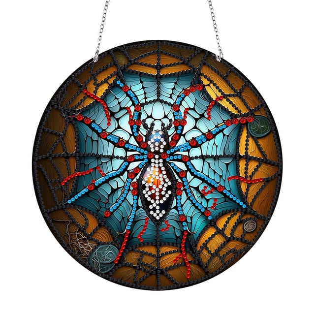 (GH123) Y Arte Imitación Vidrio Colores en Ambos Lados Super Art Wall Hanging Double Art Spider