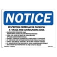 thumbnail image 1 of SignMission OS-NS-D-1014-L-13709 OSHA Notice Sign - Inspection Criteria for Chemical Storage, 1 of 10