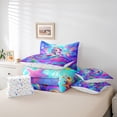 thumbnail image 6 of Erosebridal Colorful Mermaid Fishtail 7-Piece Bedding Comforter Set,Watercolor Ocean Coral King Bedding Sets For Girls,Reversible, 6 of 7