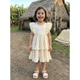 thumbnail image 4 of BemeyourBBs Toddler Baby Girl Summer Dress Outfit Little Girl Sundress Casual Tiered Ruffles Flutter Sleeves A-Line Dress Beach Princess Party Dress Cute Clothes, 4 of 9