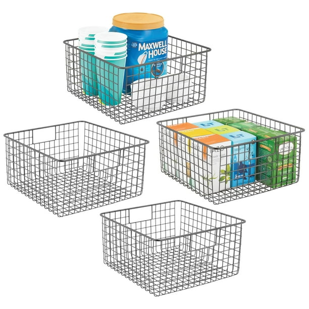 mDesign Metal Wire Food Storage Organizer Bin, 12" x 12" x 6" Walmart