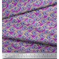 thumbnail image 2 of Soimoi Rayon Fabric Peacock Feather Printed Fabric 1 Yard 56 Inch Wide, 2 of 3