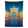thumbnail image 3 of Ambesonne Travel Tablecloth Rectangular Table Cover, Brandenburg Gate, 52"x70", Blue Yellow Pink, 3 of 4