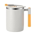 thumbnail image 2 of 16oz Double-Wall Vacuum Insulated Stainless Steel Coffee Cup with Leak-Proof Lid, Ergonomic Handle Tumbler for Hot Iced Beverages, Office Home, Light Ashy, By VINOIC, 2 of 9