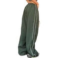 thumbnail image 3 of Womens Parachute Pants Wide Leg Baggy Pants Y2K Elastic Waist Jogger Sweatpants Track Pants Streetwear, 3 of 17