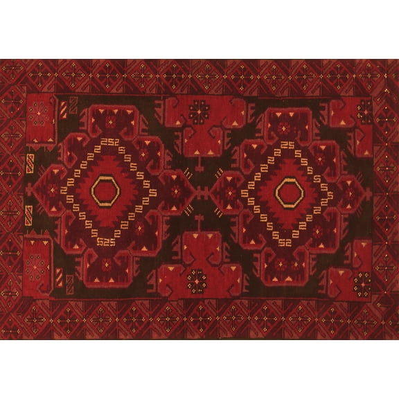Ahgly Company Indoor Rectangle Persian Orange Traditional Area Rugs, 5' x 7'