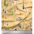 thumbnail image 1 of Soimoi Rayon Crepe Fabric Jewelry,Bellies & Lipstick Fashion Decor Fabric Printed Yard 46 Inch Wide, 1 of 3