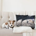 thumbnail image 4 of Ambesonne Space Throw Pillow Cover 2 Pack, Astronaut on Moon Mission, 24", Taupe Blue, 4 of 7