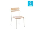 thumbnail image 5 of BizChair 2 Pack Commercial Grade Solid Wood Dining Chairs with White Metal Frames and Antique White Finish, 5 of 15