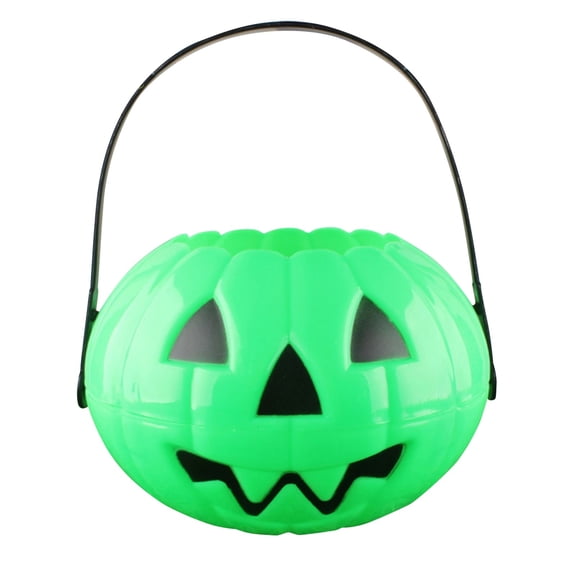 Halloween Pumpkin Candy Bucket, Handheld Detachable 2-in-1 Trick or Treat Pail, Portable Party Favor Container for Girls Boys Holiday Collection Storage