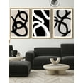 thumbnail image 5 of SHENIFY Black Abstract Wall Art 16x24in3pcs Natural Framed Decor Duotone Minimal Dark Brush Stroke Prints Shapes Illustrations Modern Art Decorative Ready To Hang, 5 of 5