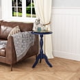 thumbnail image 7 of HLR Round Small End Table, Wooden Pedestal Side Coffee Table,  Vintage Accent Nightstand for Living Room, Entryway, Navy Blue, 7 of 7