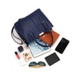 thumbnail image 5 of PULLIMORE Women Satchel Handbags Large PU Leather Shoulder Bags Top Handle Totes Briefcase Work Bag (Navy), 5 of 8