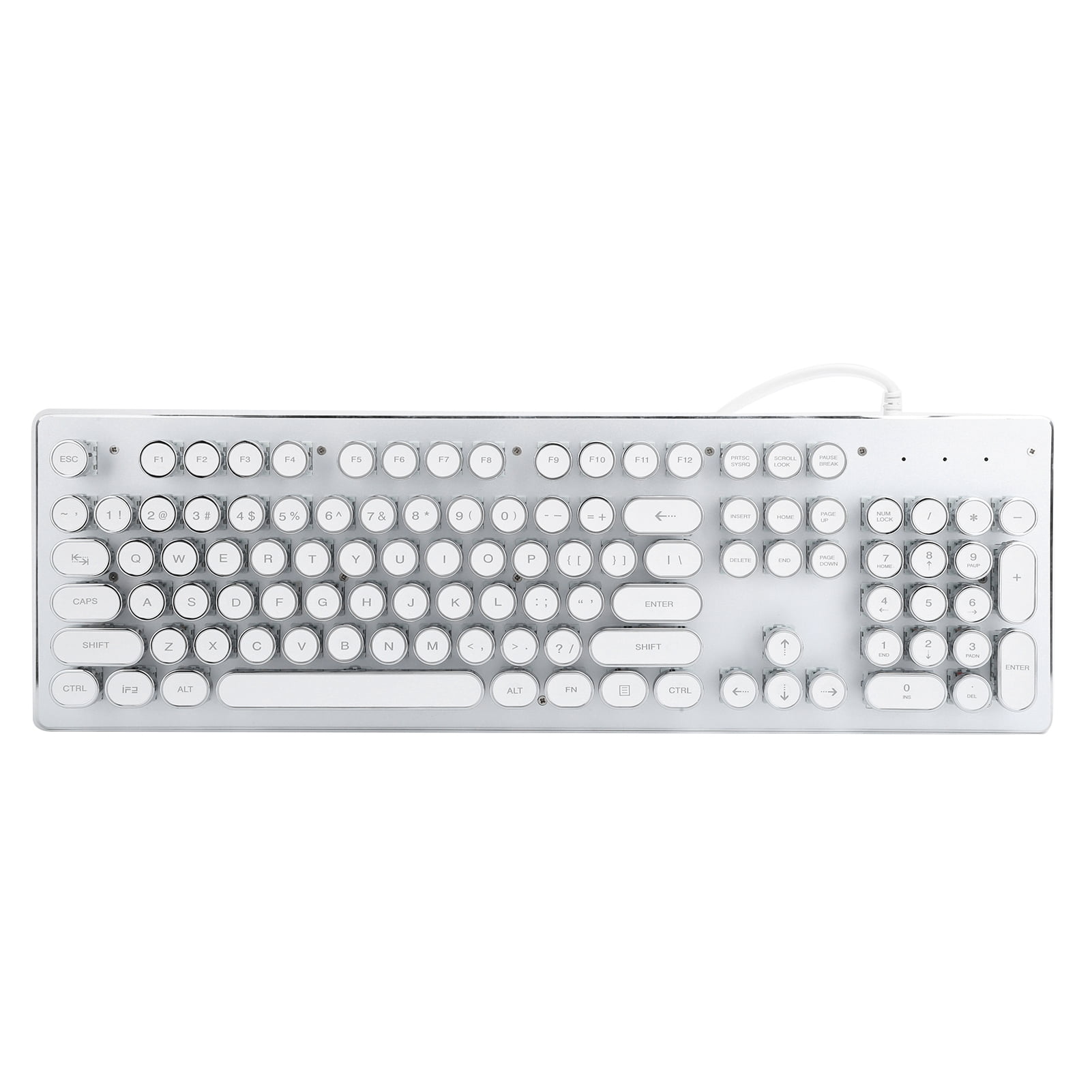 HJK920 Universal Mechanical Computer Keyboard, Gaming Wired Classic Retro Punk Mechanical Keyboard, Ergonomic Keyboard With Mixed Backlight, 104 Round Keys