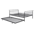 thumbnail image 4 of DreamBuck Full Size Metal Daybed with Curved Handle Design and Twin Size Trundle, Black, 4 of 8