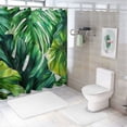 thumbnail image 7 of Orinice Tropical Plant Shower Curtain Palm Leaves Green Botanical Banana Leaf Monstera Leaf Watercolour Bathroom Curtains Set Polyester Fabric with Hooks  69x72, 7 of 7