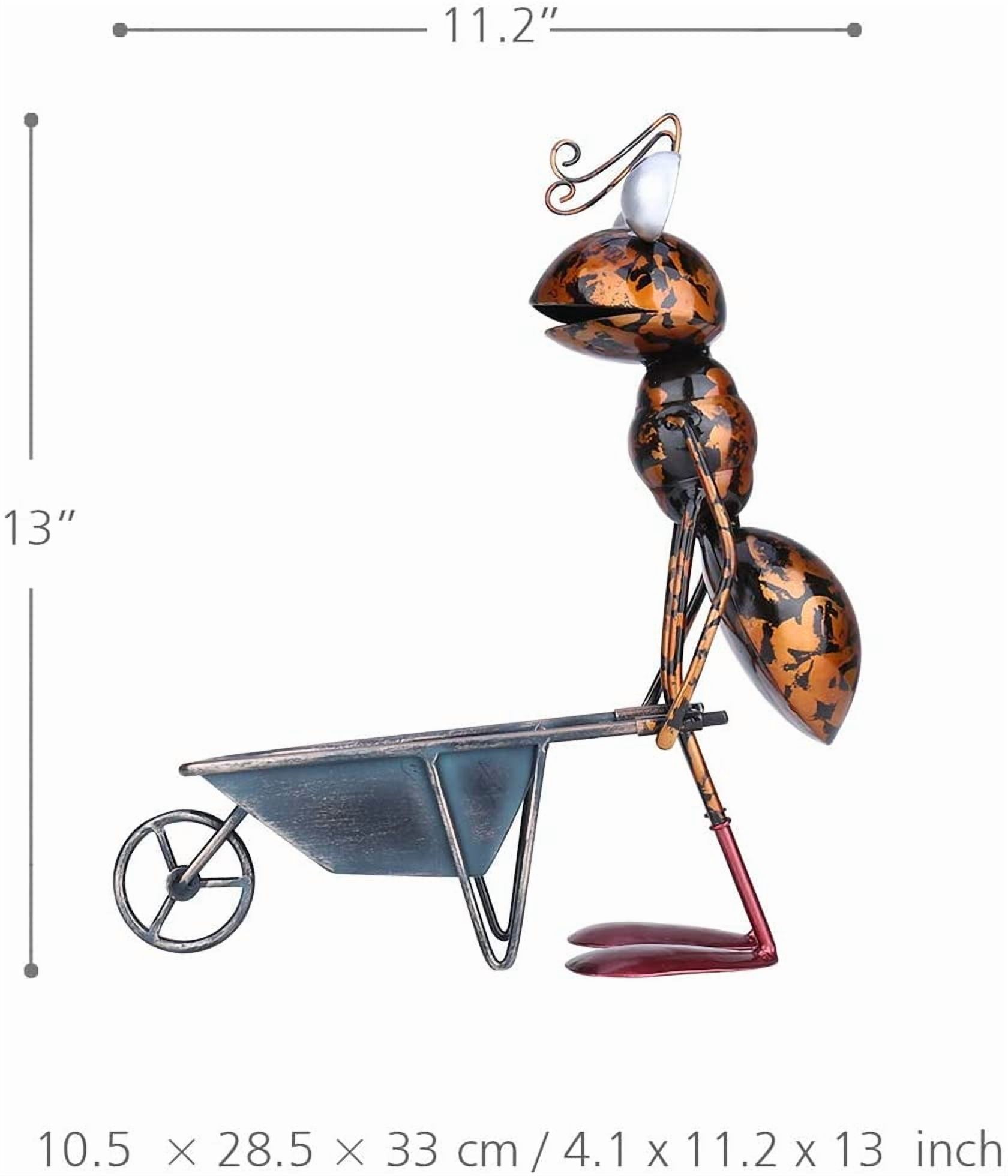 Metal Garden Sculpture with Removable Bucket for Patio Lawn Yard Indoor Outdoor Decor