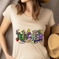 thumbnail image 4 of Teacher Mardi Gras Shirt | Purple Green Gold School Theme Teacher Tee , White, Size S, 4 of 6
